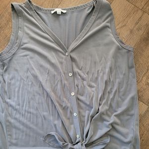 Green envelop tie waist tank crop top